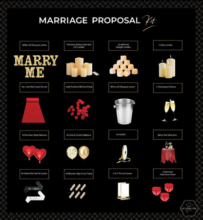 Moments by Keff Marriage Proposal Kit – Luxury All-in-One Engagement Decoration Set